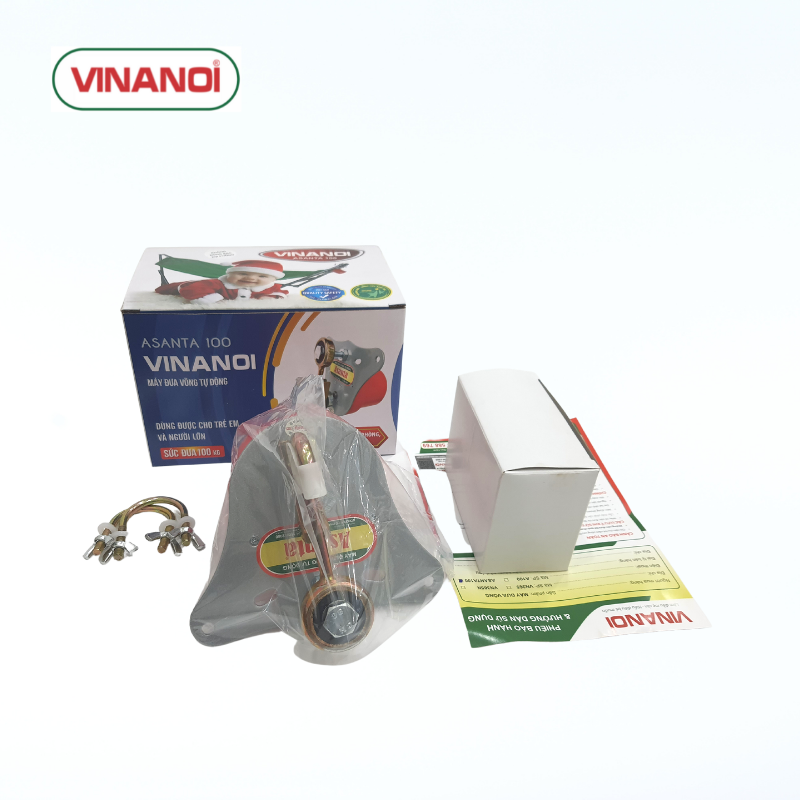 Máy Đưa Võng Tự Động Cho Bé Vinanoi - Asanta100 - Sức Đưa 100kg, Dùng được pin sạc dự phòng khi cúp điện