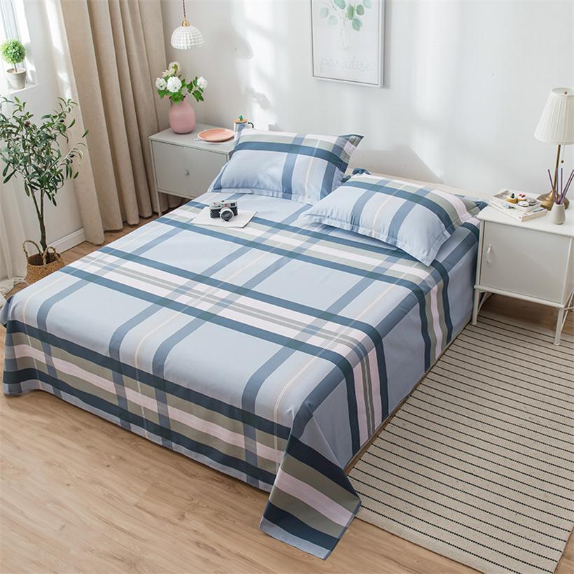 Nguyên Chất 100% Cotton Tấm Phẳng Hoạt Hình Thời Trang In Ga Giường Đơn Đôi Nữ Hoàng Vương Kích Thước Drap Giường Vỏ Gối