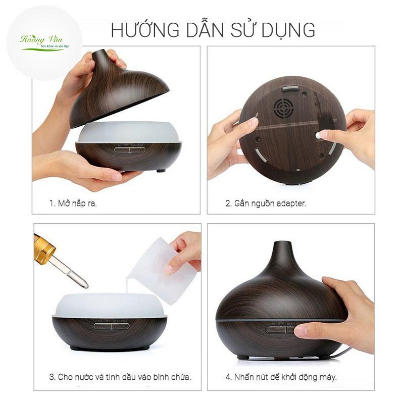 Máy phun sương khuếch tán tinh dầu - Dung tích 500ml có kèm Remote điều khiển