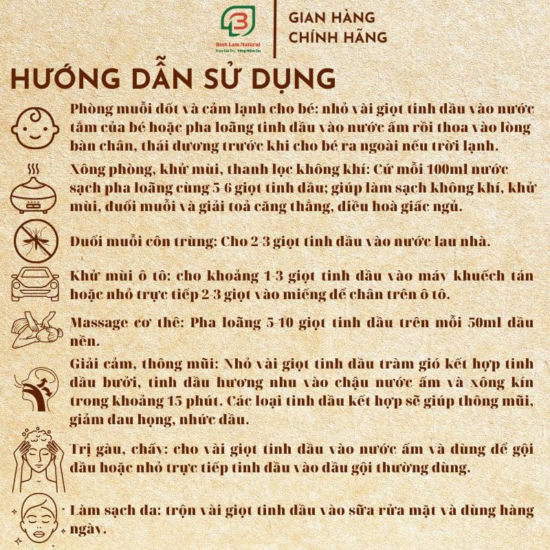 Combo 02 Tinh dầu tràm gió nguyên chất giữ ấm cho bé, kháng khuẩn, đuổi muỗi Bình Lam Natural 20ml