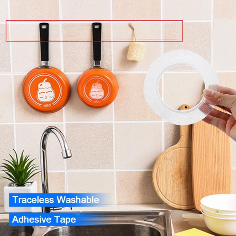 Băng keo 2 mặt Nano siêu dính, siêu chắc chắn, dính trên mọi vật chất, có thể tái sử dụng