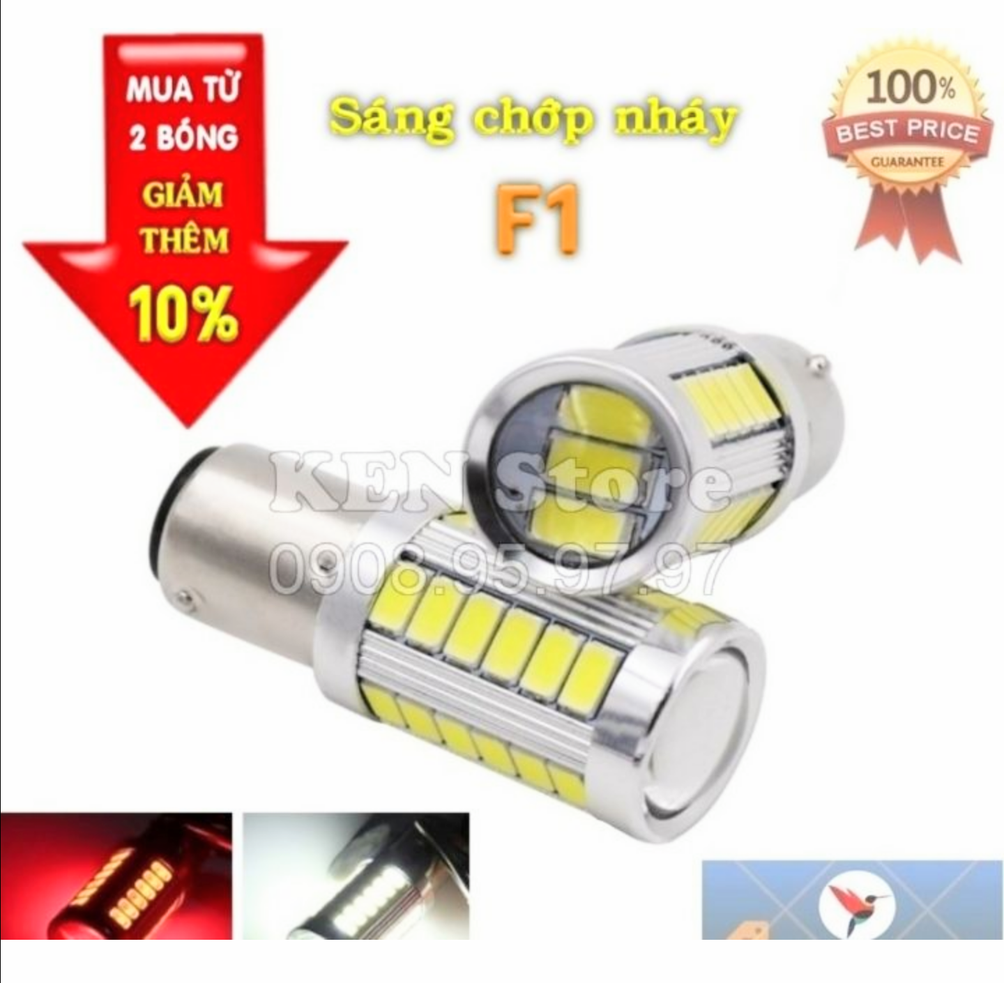 SIÊU GIÁ VỚI 1 BÓNG ĐÈN LED STOP HẬU XE MÁY VÀ ÔTÔ NHẤP NHÁY CỰC CHẤT