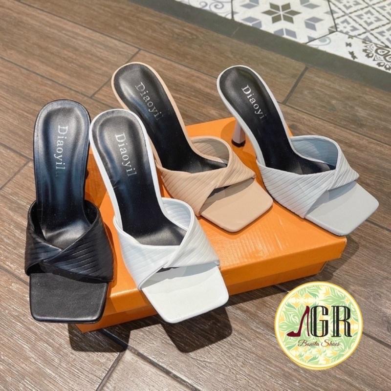 Guốc bản xoắn da mềm GÓT NHỌN 7 cm hàng đẹp
