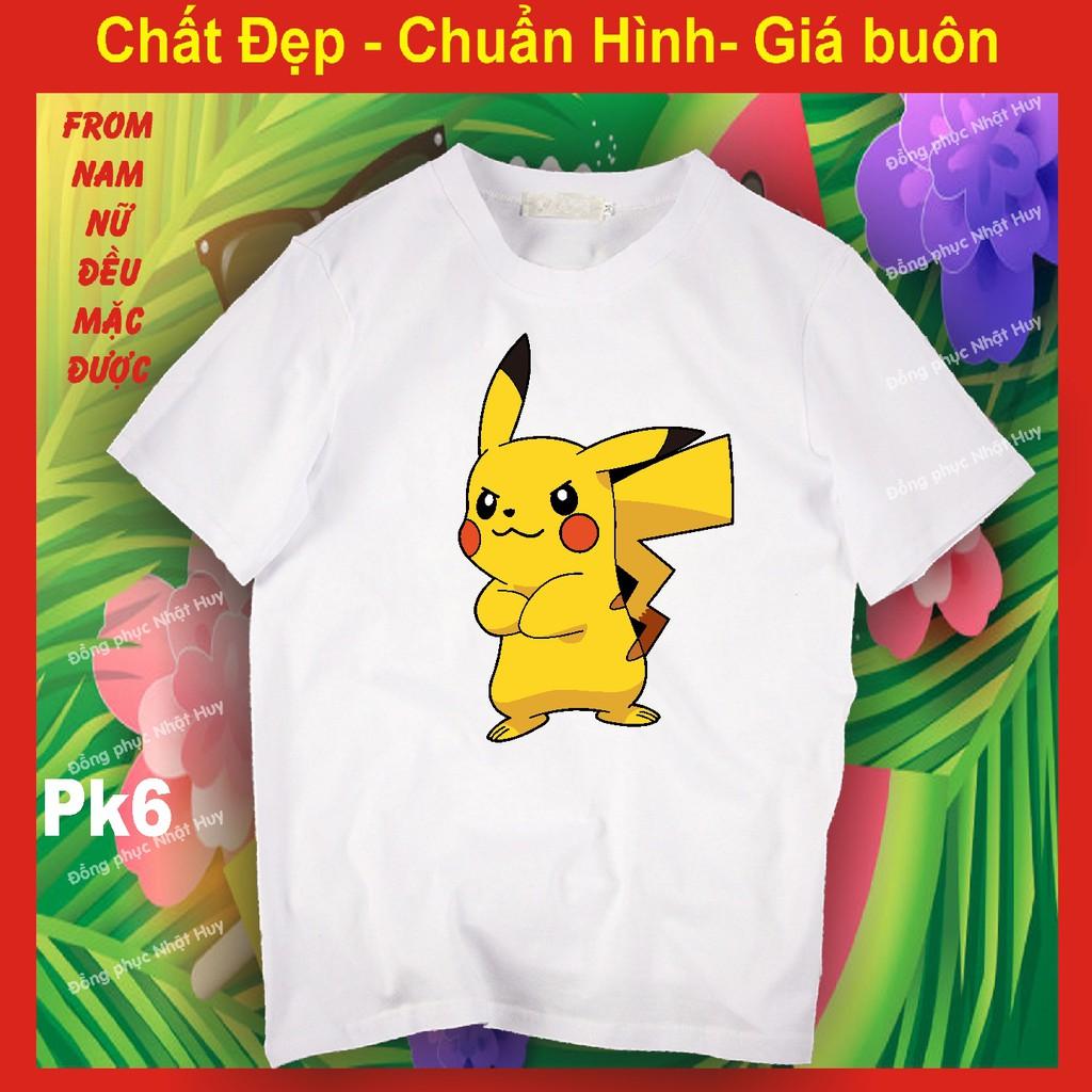 Áo thun pikachu 6, chất đẹp bao đổi trả