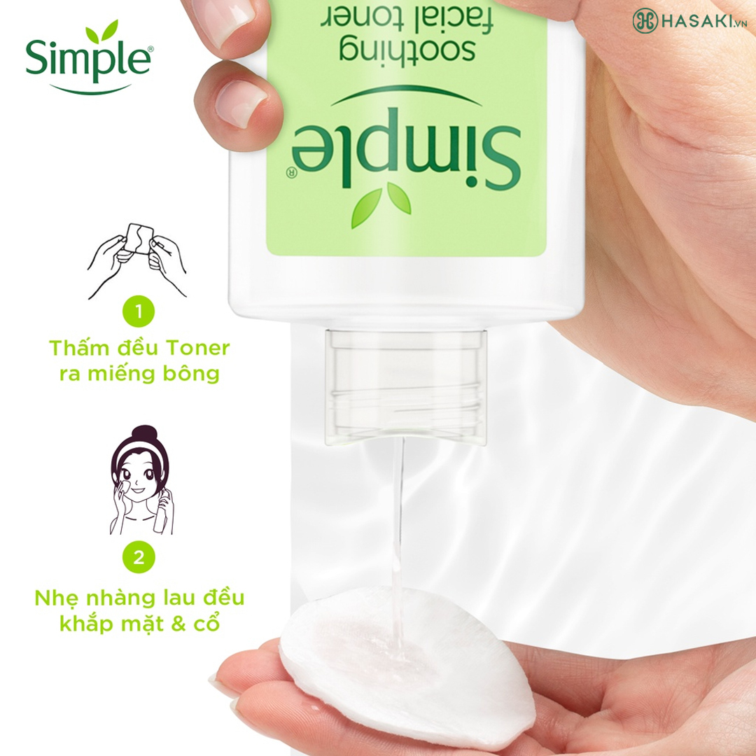 Nước hoa hồng Simple Toner làm dịu và cân bằng độ ẩm cho da - lành tính không chứa cồn 200ml [Chính hãng độc quyền]