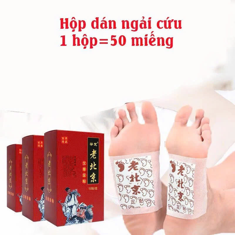 Hộp 50 Miếng Dán Chân Ngải Cứu Thải Độc Lão Bắc Kinh – Thanh Lọc Cơ Thể, Giải Độc Qua Da