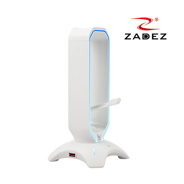 Giá treo tai nghe Led RGB cảm ứng, tích hợp Bungee mouse và 2 cổng USB 3.0 Zadez ZHS 701G tặng kèm miếng lót chuột da 26x21cm - Hàng chính hãng