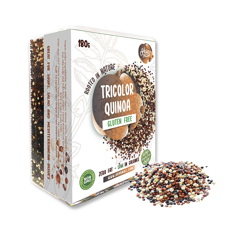 Hạt Diêm Mạch Hỗn Hợp 3 Màu Havafoodies Hộp Nhựa Cao Cấp – 3 Color Mixed Quinoa