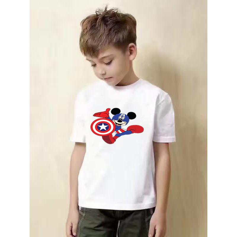 Áo thun bé trai vải mềm mịn thoáng mát in hình nghộ nghĩnh