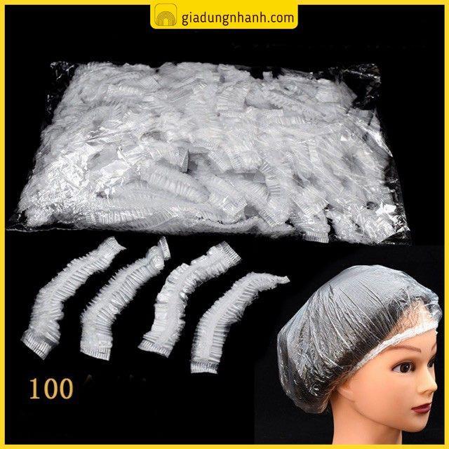 Túi 100 Mũ Nilon Bao Trùm Tóc Khi Tắm Hoặc Ủ Tóc Tiện Lợi