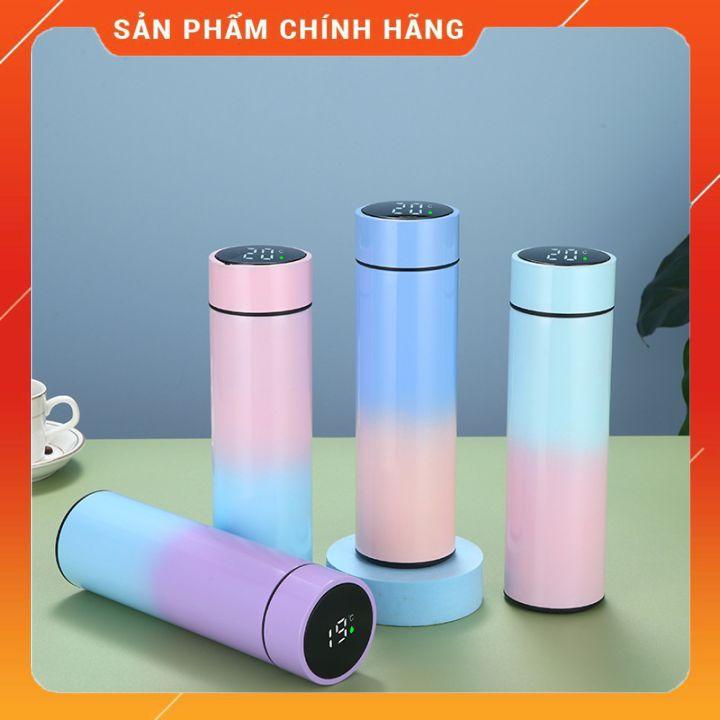 Bình giữ nhiệt thông minh hiển thị nhiệt độ, cốc đựng nước 500ml inox 304 nhiều màu sắc