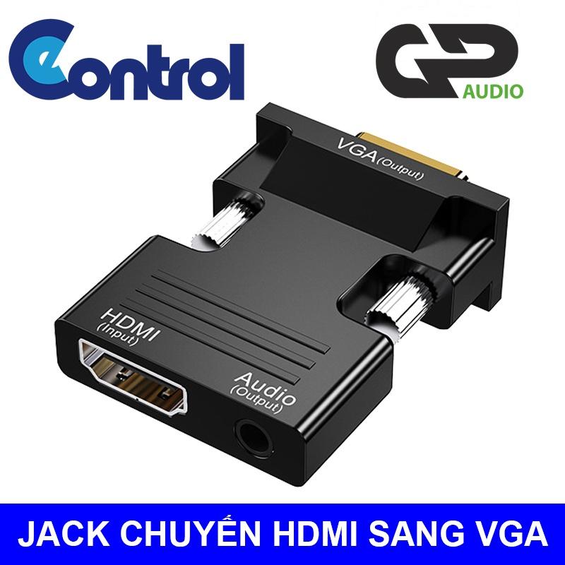 Jack chuyển HDMI sang VGA - Bộ chuyển đổi HDMI to VGA Full HD 1080 có Jack cắm âm thanh