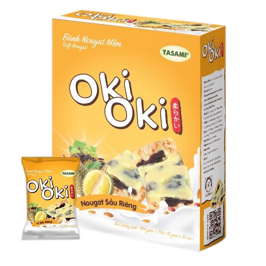 Bánh Nougat - Kẹo Hạnh Phúc Oki Oki Vị Sầu Riêng, Ngọt Nhẹ Tự Nhiên Mềm Dẻo Thơm Ngon (114g/Hộp)