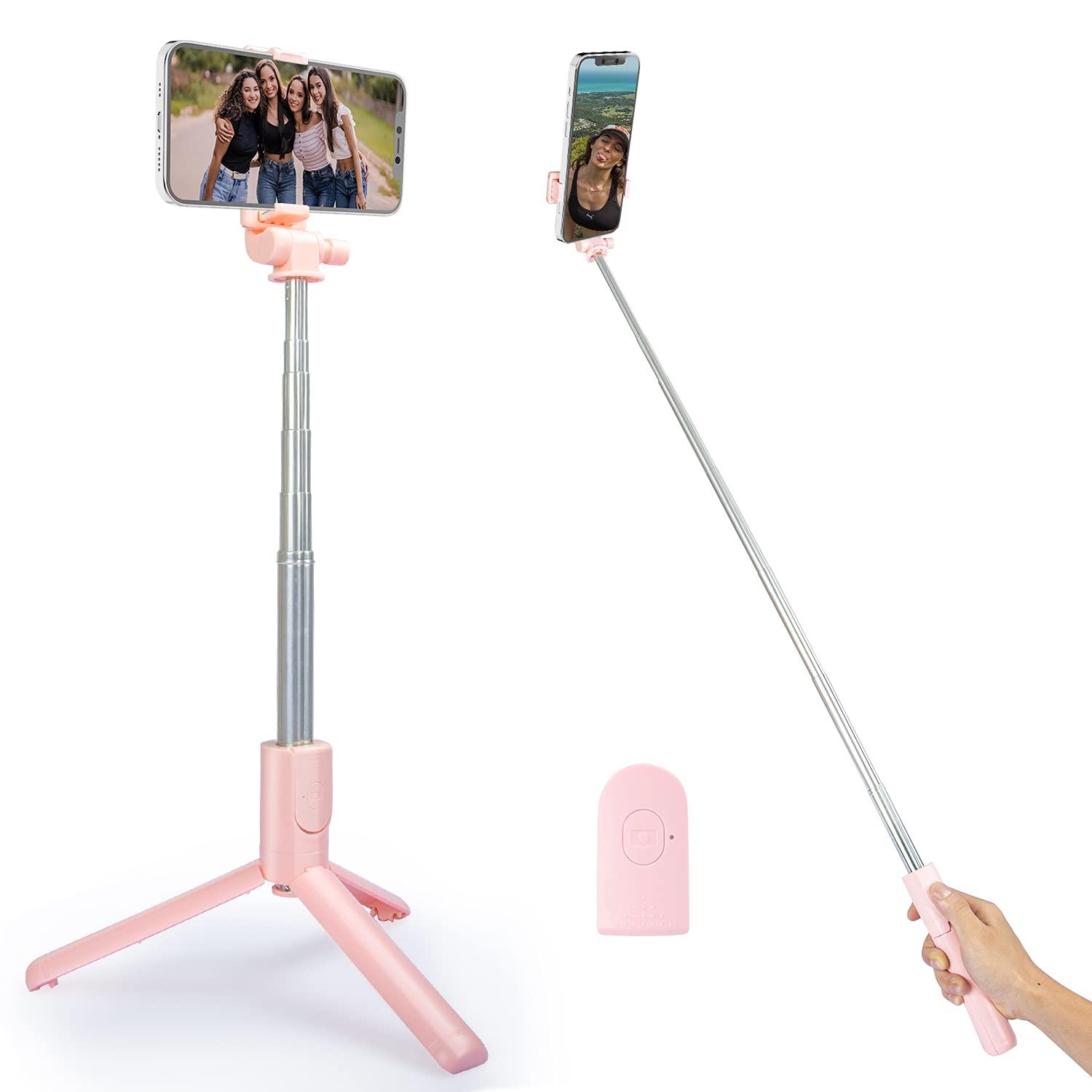 Selfie Stick, Stick selfie có thể mở rộng với điều khiển từ xa không dây, hỗ trợ điện thoại chân máy để ghi video trực tiếp tương thích