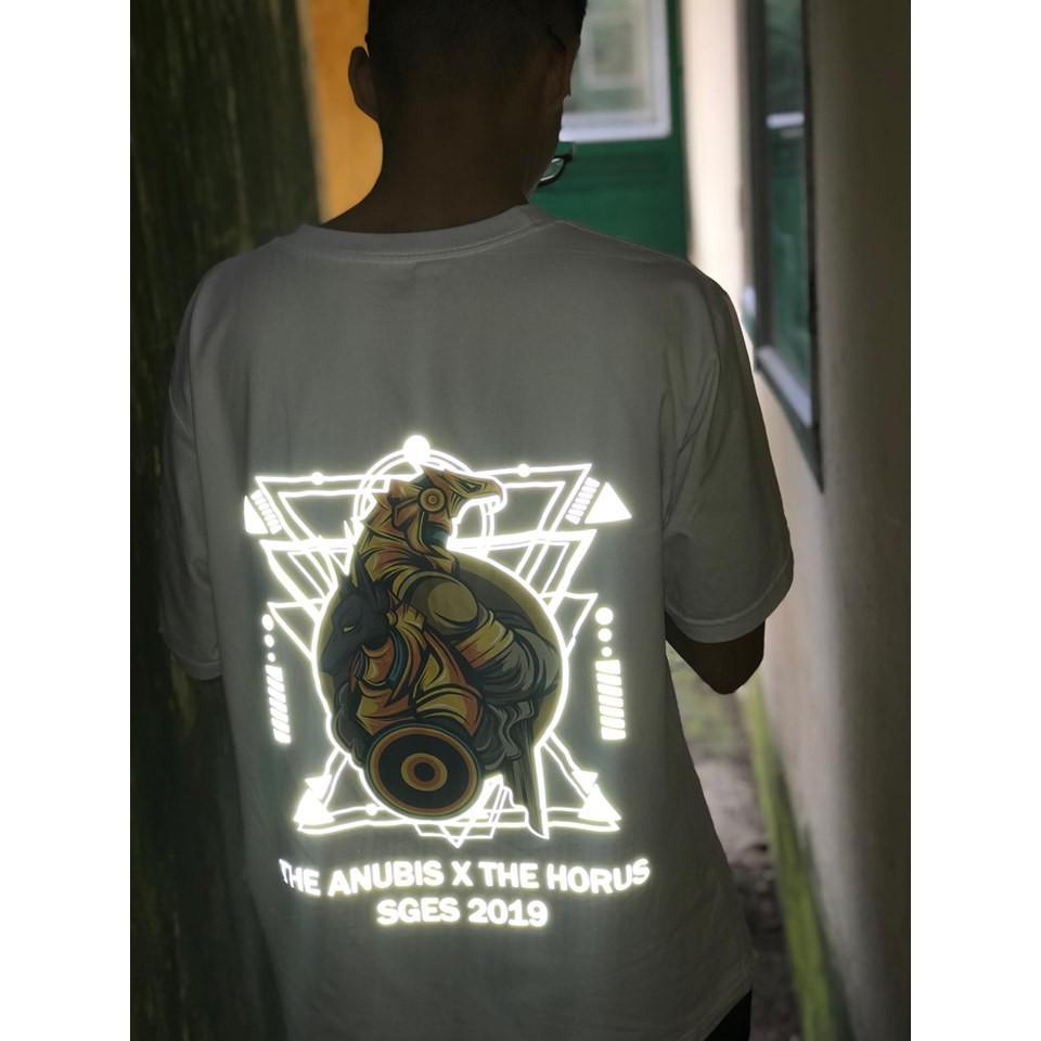 Áo Thun Cotton Nam Nữ Cao Cấp Hình Anubis Phản Quang Unisex
