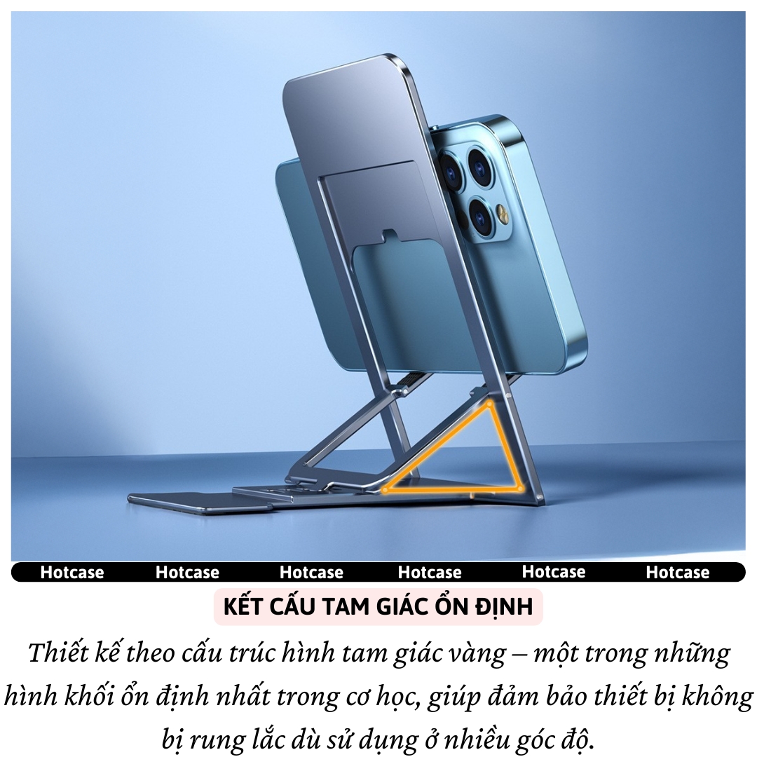 Giá đỡ điện thoại máy tính bảng cho iPhone cho iPad Gấp gọn siêu mỏng hiệu HOTCASE Z11 Slim Điều Chỉnh Độ Cao Tùy Ý cho iPhone 16 15 14 13 12 11 A55 A35 - Hàng nhập khẩu