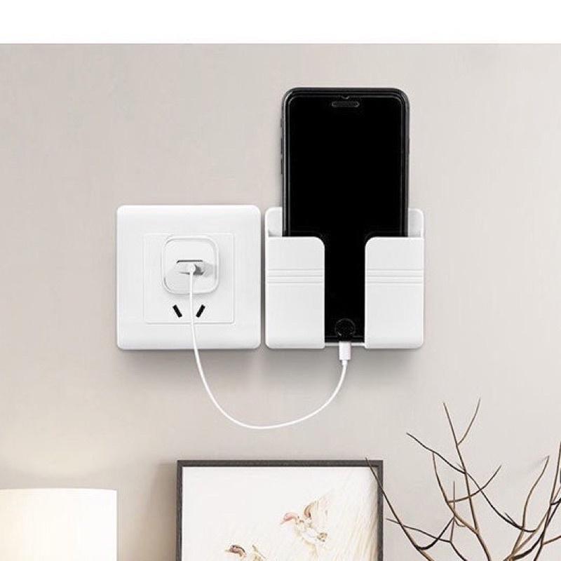 Kệ Dán Tường Giá Treo Sạc Điện Thoại, Để Điều Khiển Nhựa Abs Cao Cấp