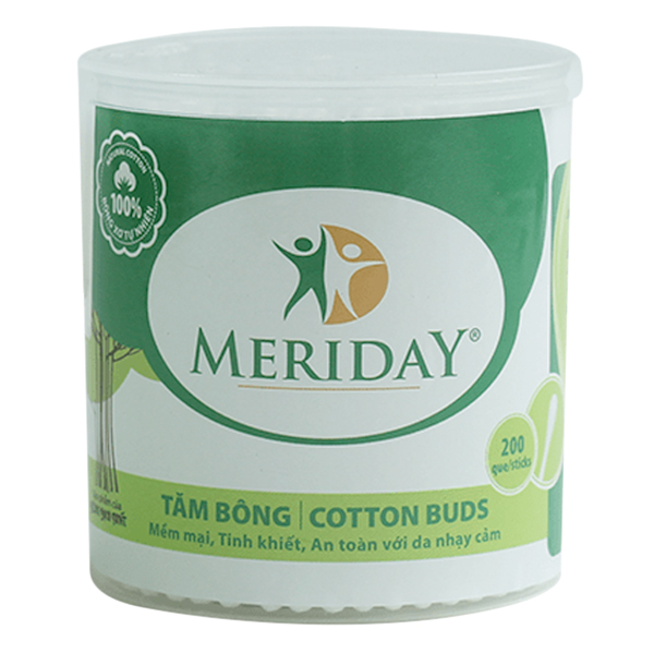 Tăm Bông Meriday Bông Bạch Tuyết TP149 (200 Que)