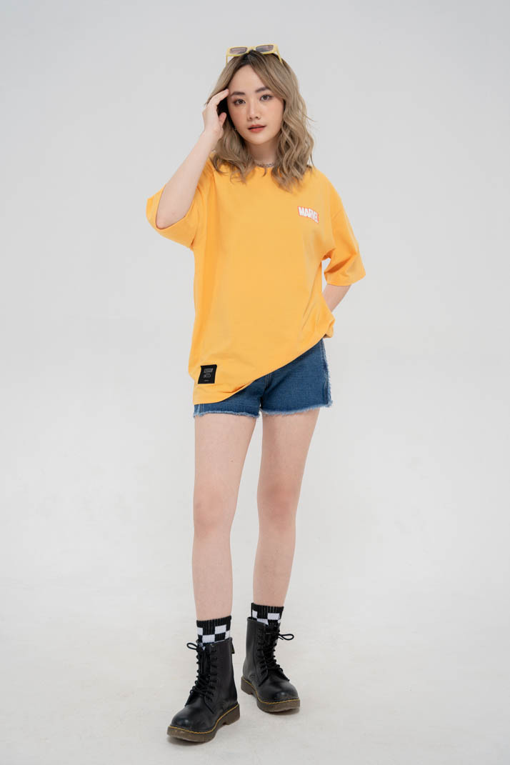 Áo Thun Unisex BOO Dáng Oversized Cotton Cao Cấp In Graphic Marvel BZL