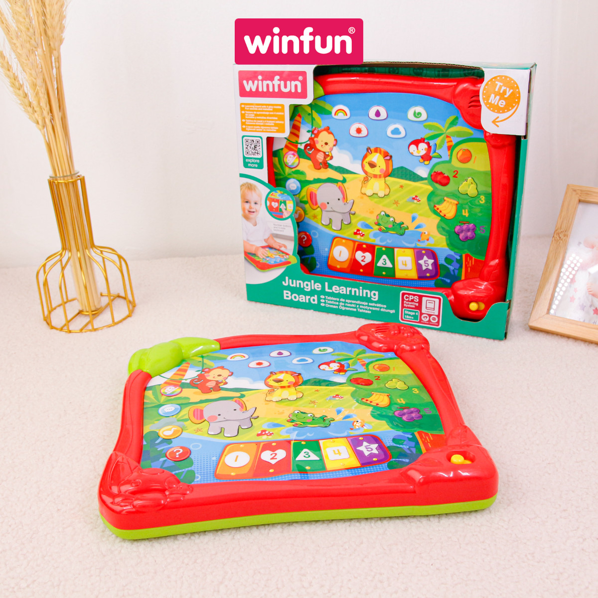 Bảng điện tử học số và con vật bằng tiếng Anh WINFUN 2513 - Đồ chơi giáo dục sớm phát triển ngôn ngữ cho trẻ