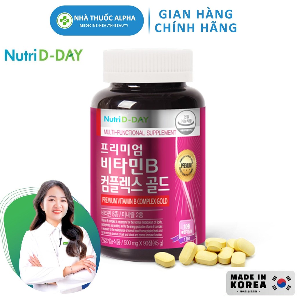 Viên uống Nutri D-Day Vitamin B Complex Gold giảm căng thẳng mệt mỏi