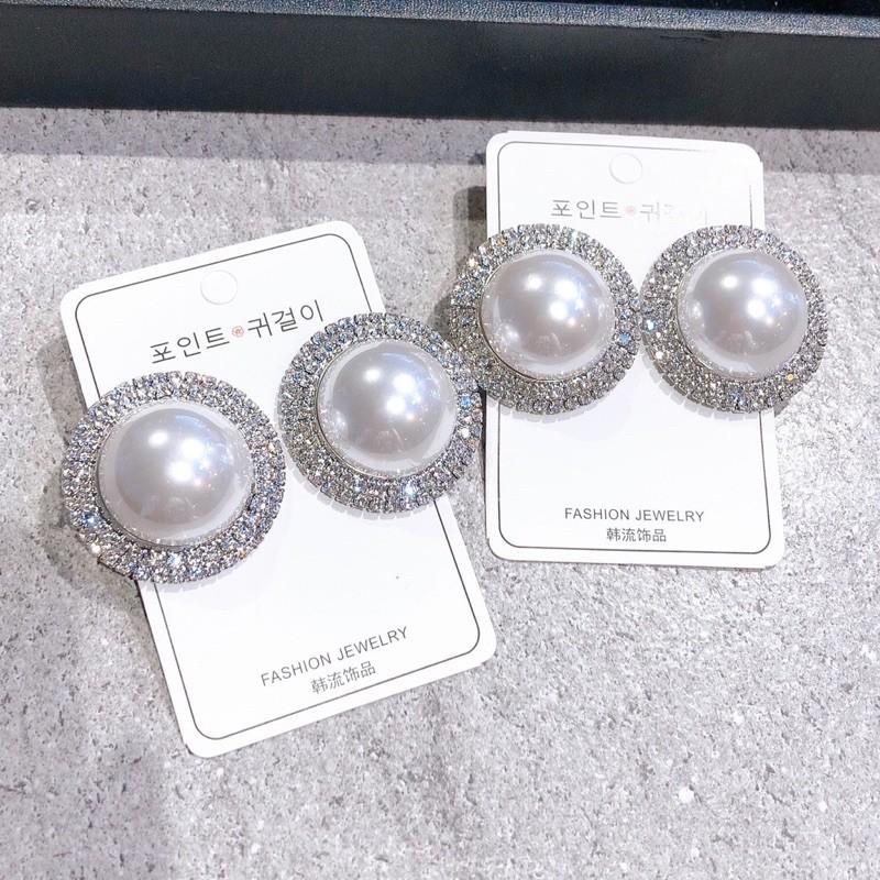 Bông Tai Tròn Đính Đá