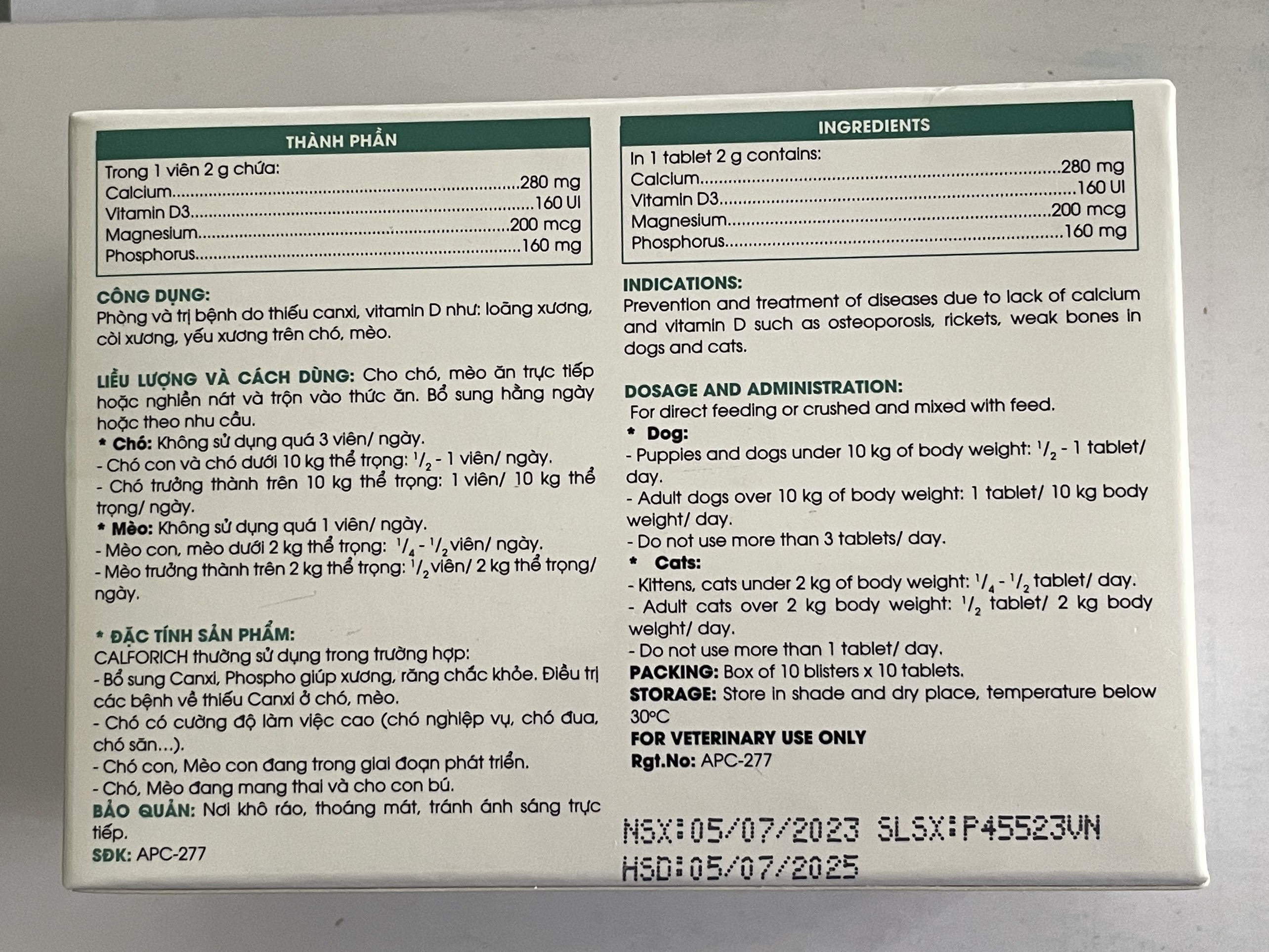 CALFORICH – HỘP 100 VIÊN NHAI - GIÚP XƯƠNG PHÁT TRIỂN, TĂNG CƯỜNG THỂ CHẤT
