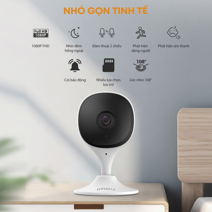 Camera Wifi Imou Cue 2E I Phát hiện con người I Đàm thoại 2 chiều | Báo động âm thanh bất thường I Hàng chính hãng