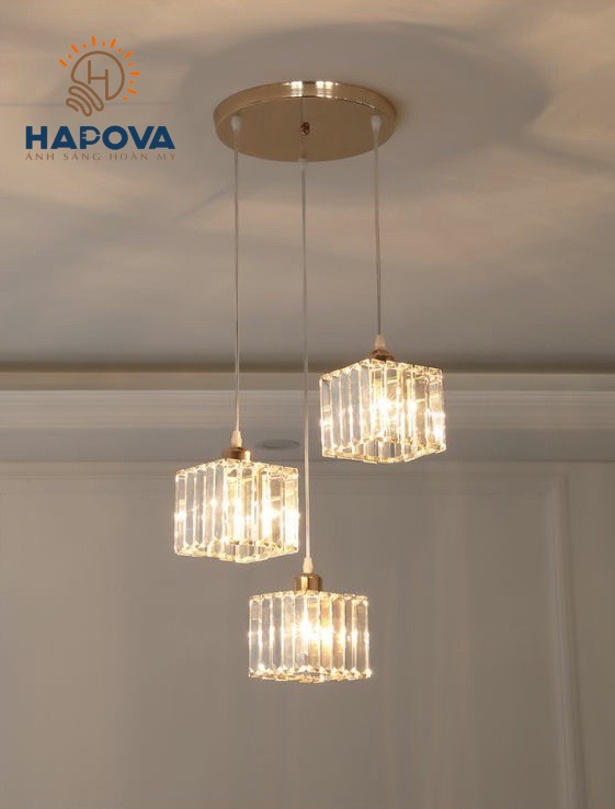 Bộ 03 Đèn thả trần trang trí pha lê HAPOVA DT 9575/3