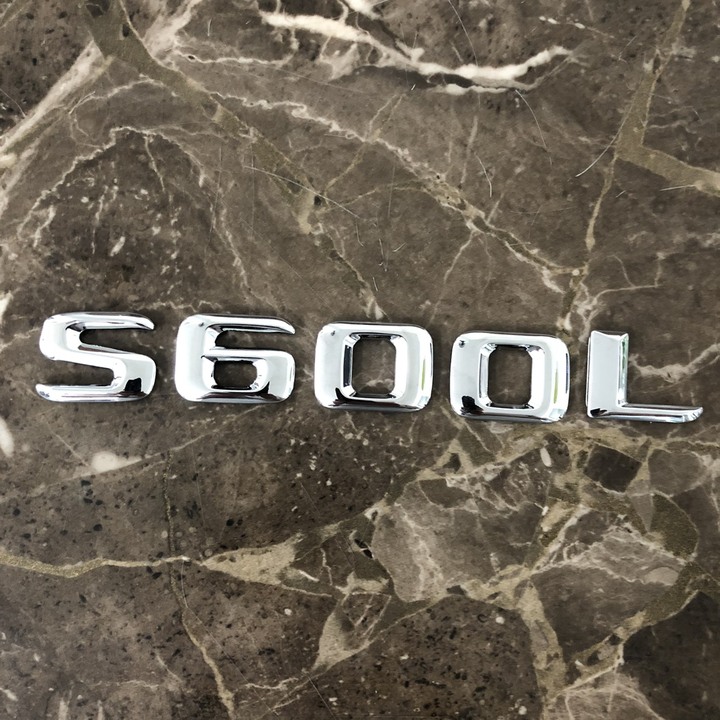 Decal tem chữ S600L dán đuôi xe ô tô - Chất liệu: Hợp kim inox - Màu sắc: Bạc