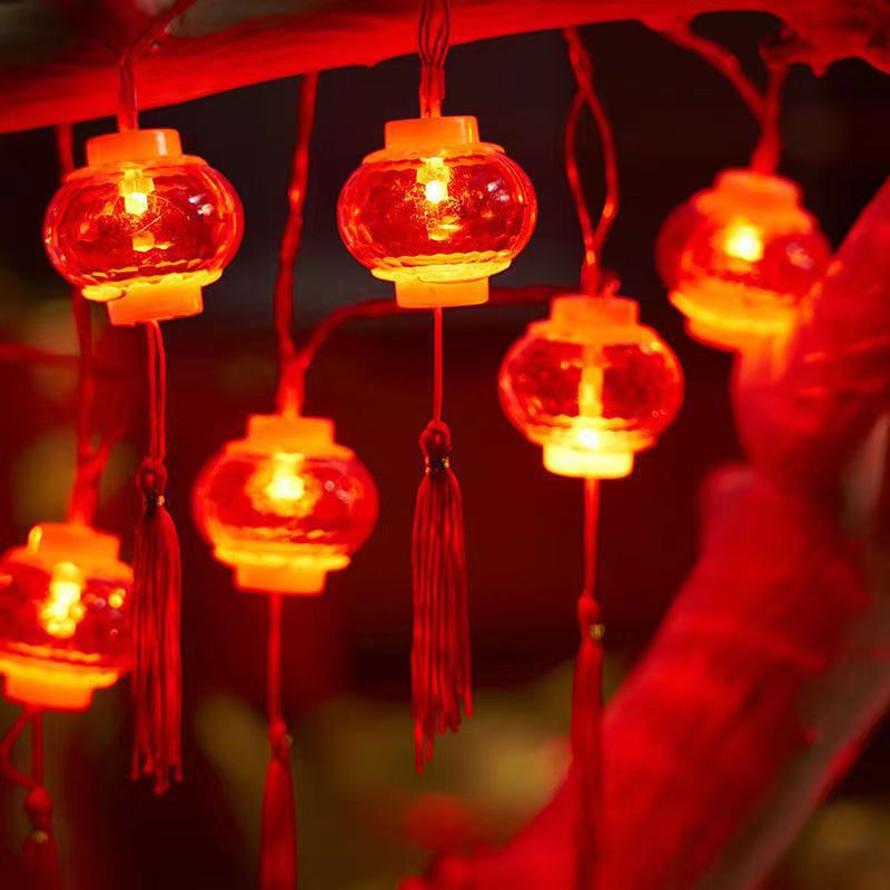 Đèn trang trí năng lượng mặt trời dây đèn lồng đỏ, tiết kiệm điện, bóng siêu sáng, chống thấm nước - DA3191
