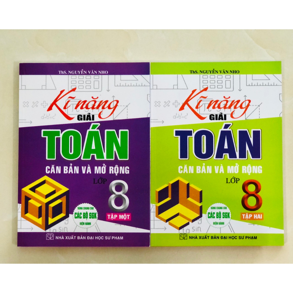Sách - Combo Kĩ Năng Giải Toán Căn Bản Và Mở Rộng Lớp 8 Tập 1 + 2