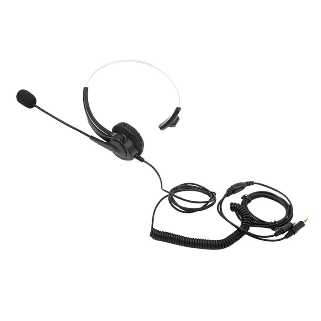 Call Center Noise Cancelling Headphone Telephone Headset Black Monaural