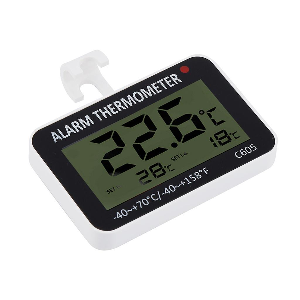 Wall Mounted Digital LCD Display Thermometer Fridge Temperature Alarm Meter