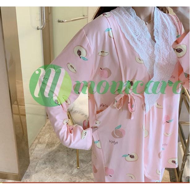 Bộ đồ bầu sau sinh cho con bú ti YUKATA KIMONO - Đồ bộ bầu đẹp mặc nhà - Quần áo bầu thời trang cho mẹ Bigsize