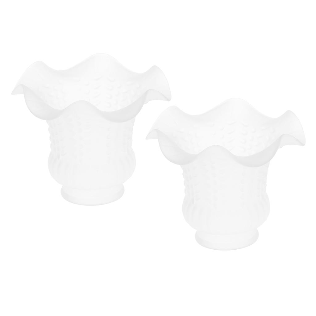 2pcs E27 Modern Flower Shape Clear Glass Ceiling Fan Lights Lampshade