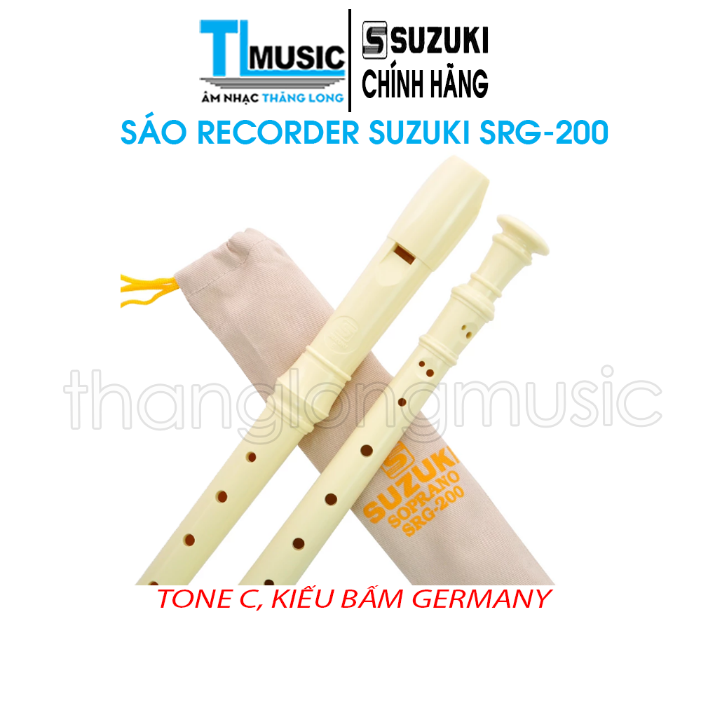 Sáo Recorder Soprano Suzuki SRG-200 - Sáo Dọc Tone C Kiểu Bấm Germany