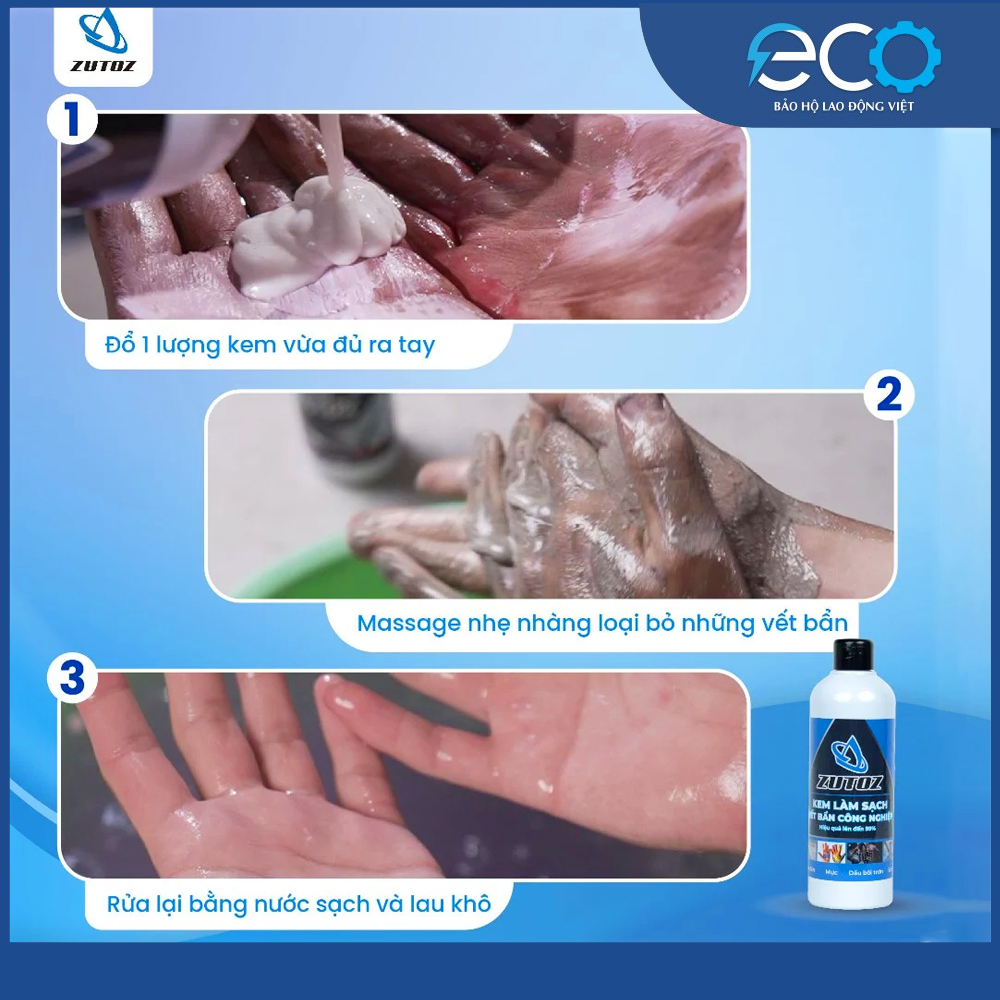 Dung dịch rửa tay sơn, dầu, màu ZUTOZ chuyển tẩy rửa các vết bẩn sơn màu, mực in, keo dán, dầu nhớt, hắc ín
