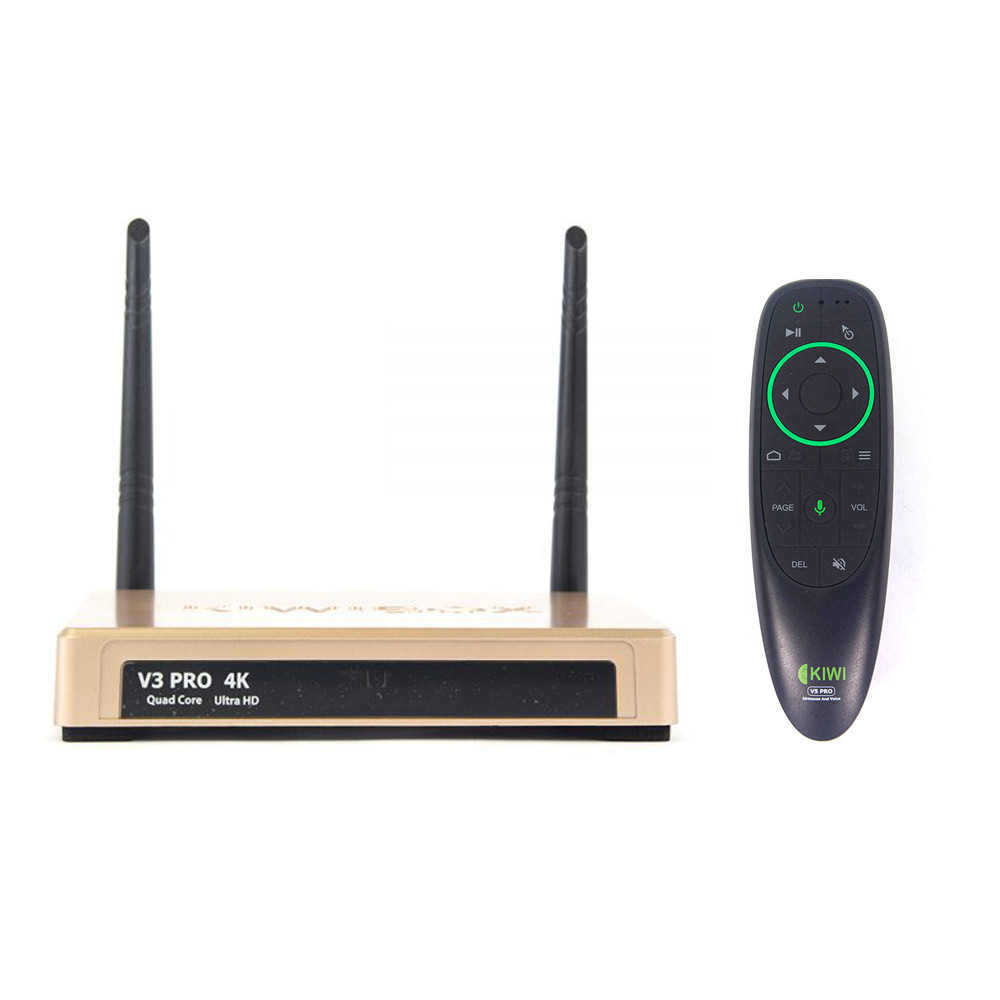Tivi Box Android Kiwibox V3 Pro Chính Hãng + Tặng Chuột Bay V5 Pro điều khiển bằng giọng nói