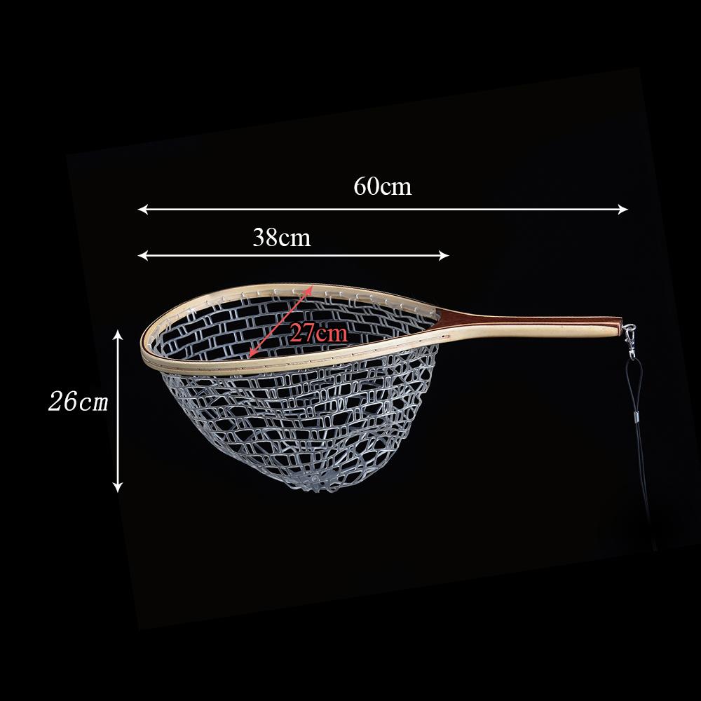 Vợt đánh cá khung và tay cầm bằng gỗ