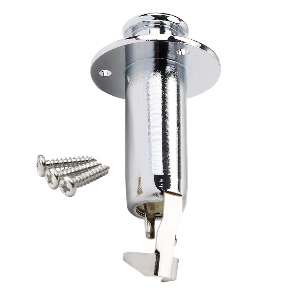 1x Chrome Electric Folk Guitar Stereo Flush Cylinder Output