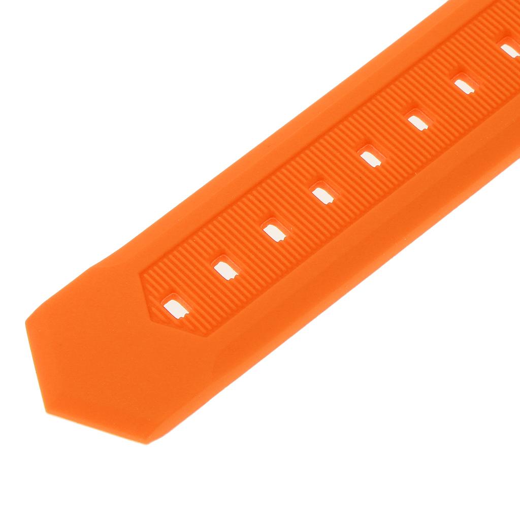 Orange Waterproof Rubber Wristband Watch Band Strap Replacement with 4 Spring Bars 19/20/21/22/mm