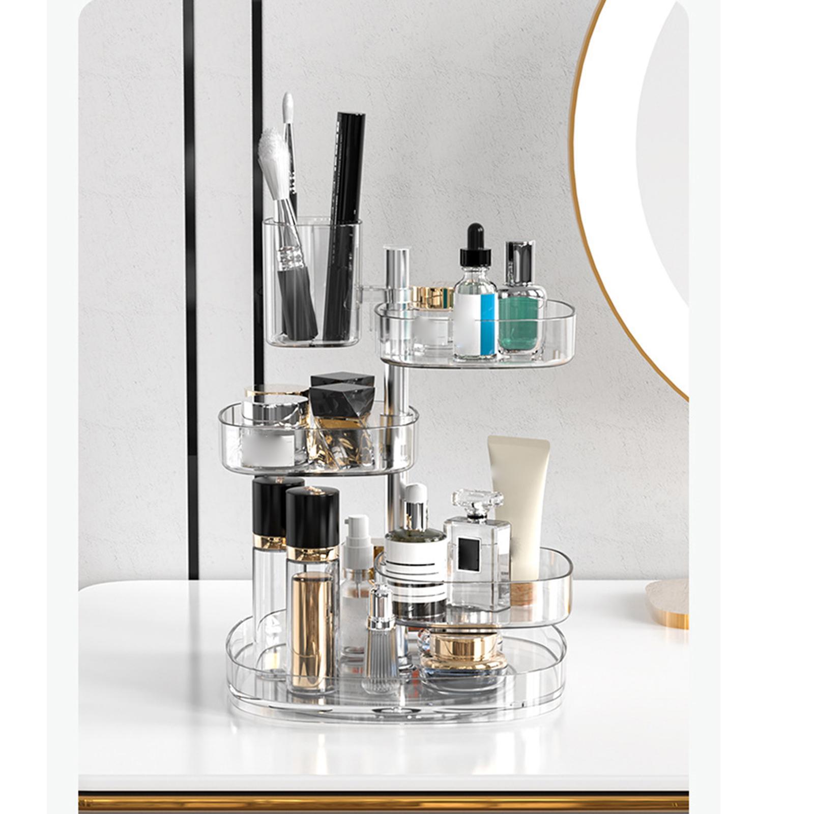 Makeup Organizer Cosmetic Storage Display Case Adjustable Height Jewelry