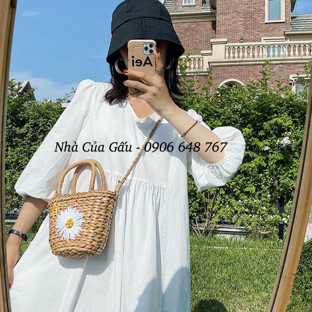 Giỏ cói hoa cúc xinh cực shop mới về luôn ạ