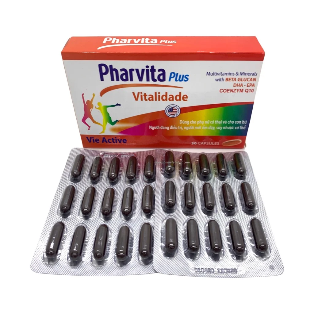 Viên uống vitamin tổng hợp Pharvita Plus tăng cường sức khỏe - Hộp 30 viên