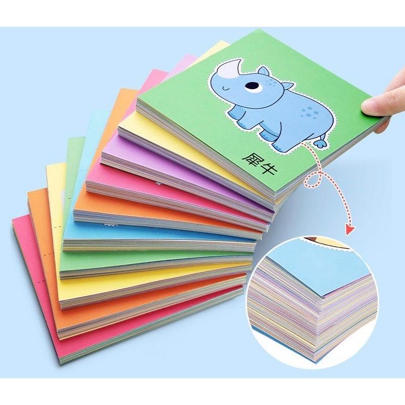 Bộ cắt giấy thủ công PAPER CUT 180 tờ tặng kèm kéo giúp bé rèn luyện tính kiên trì và khéo léo