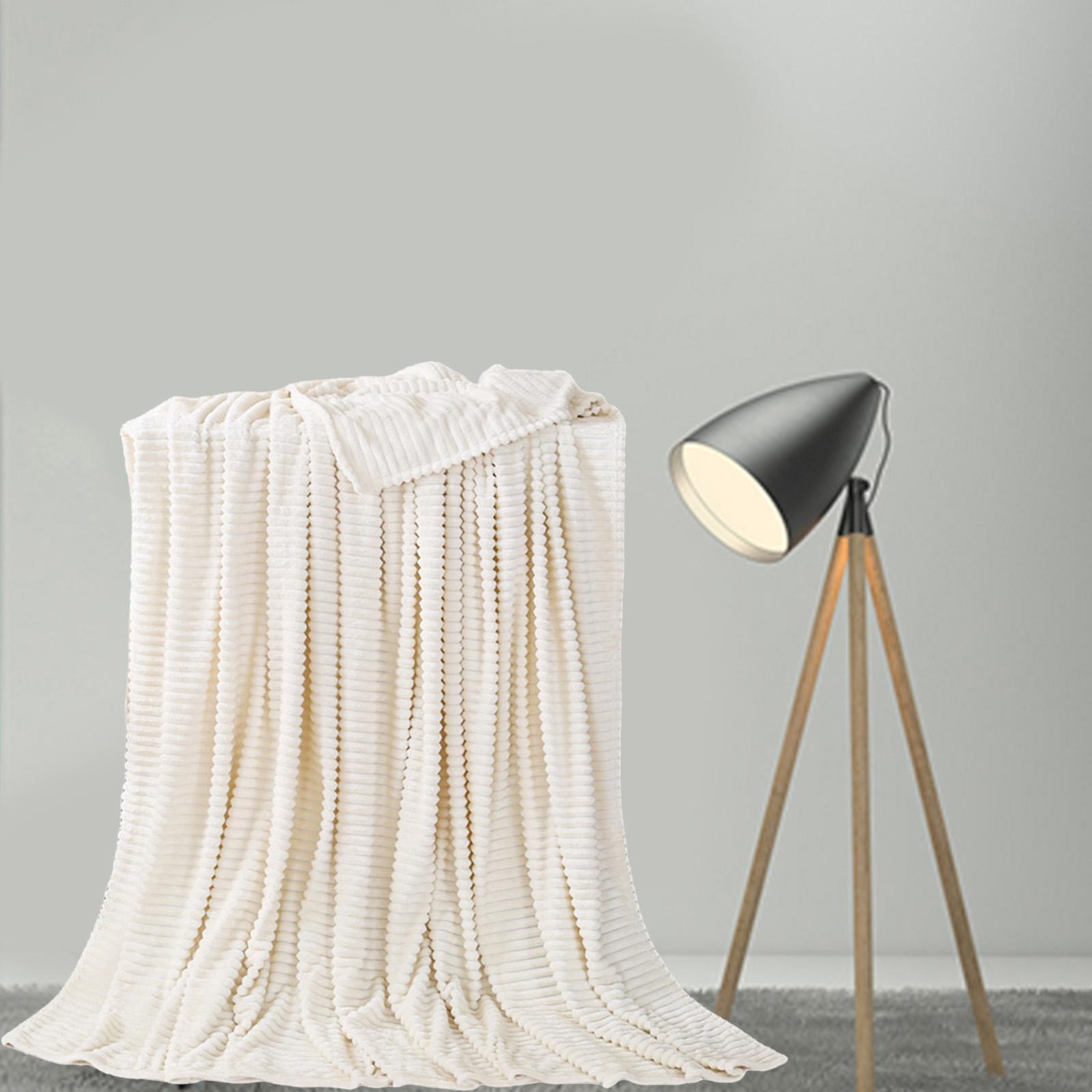 Plush Flannel Blanket Fleece Throw Blanket  Blanket Home Bedroom Home Beige