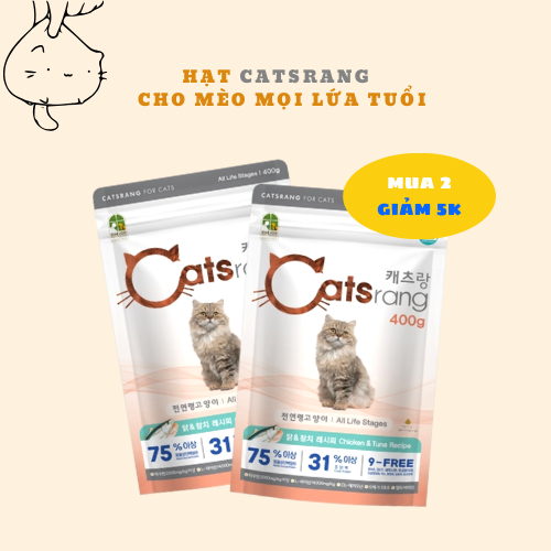 HẠT CATSRANG - THỨC ĂN CHO MÈO MỌI LỨA TUỔI (TÚI 400Gr)