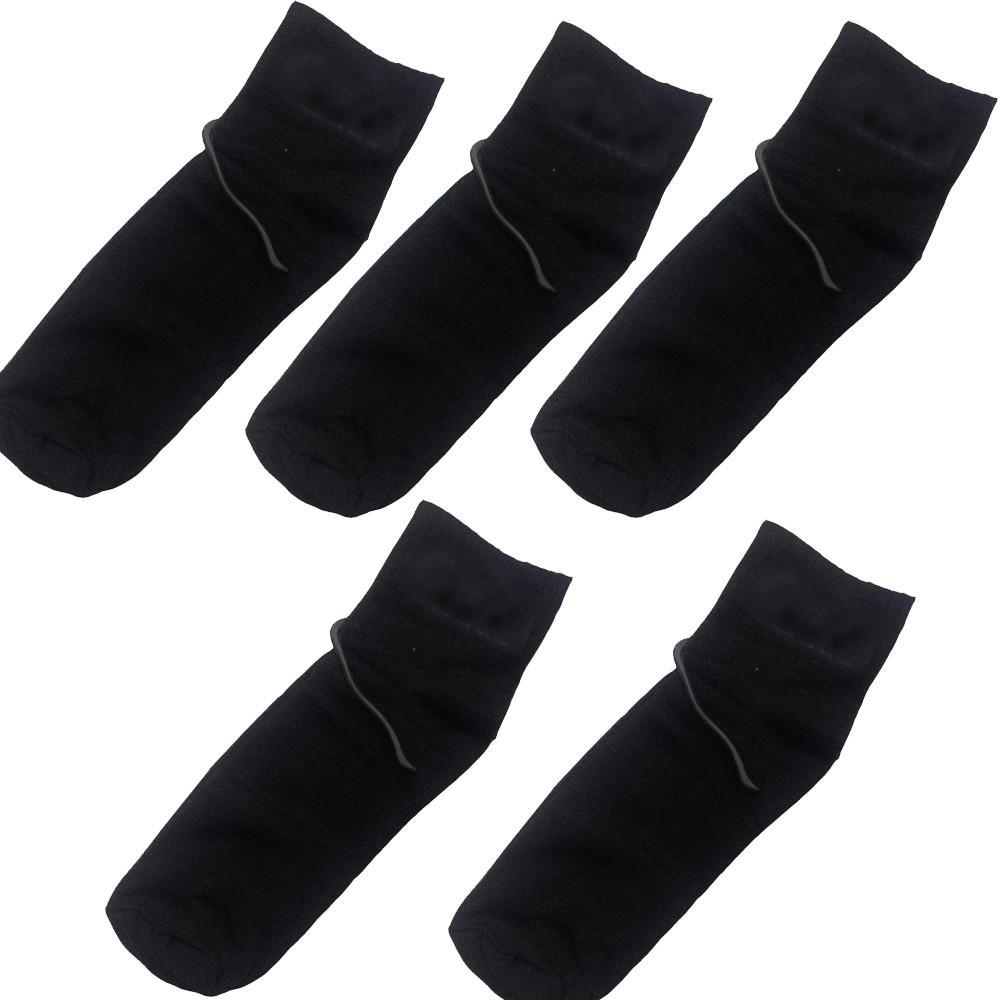 Combo 5 đôi tất nam A cổ cao màu đen, làm bằng vải cotton, nhẹ, thoáng mát, hút ẩm tốt, free size, phù hợp đi làm, chơi thể thao, đóng gói 5 đôi/bịch, xuất xứ Việt Nam