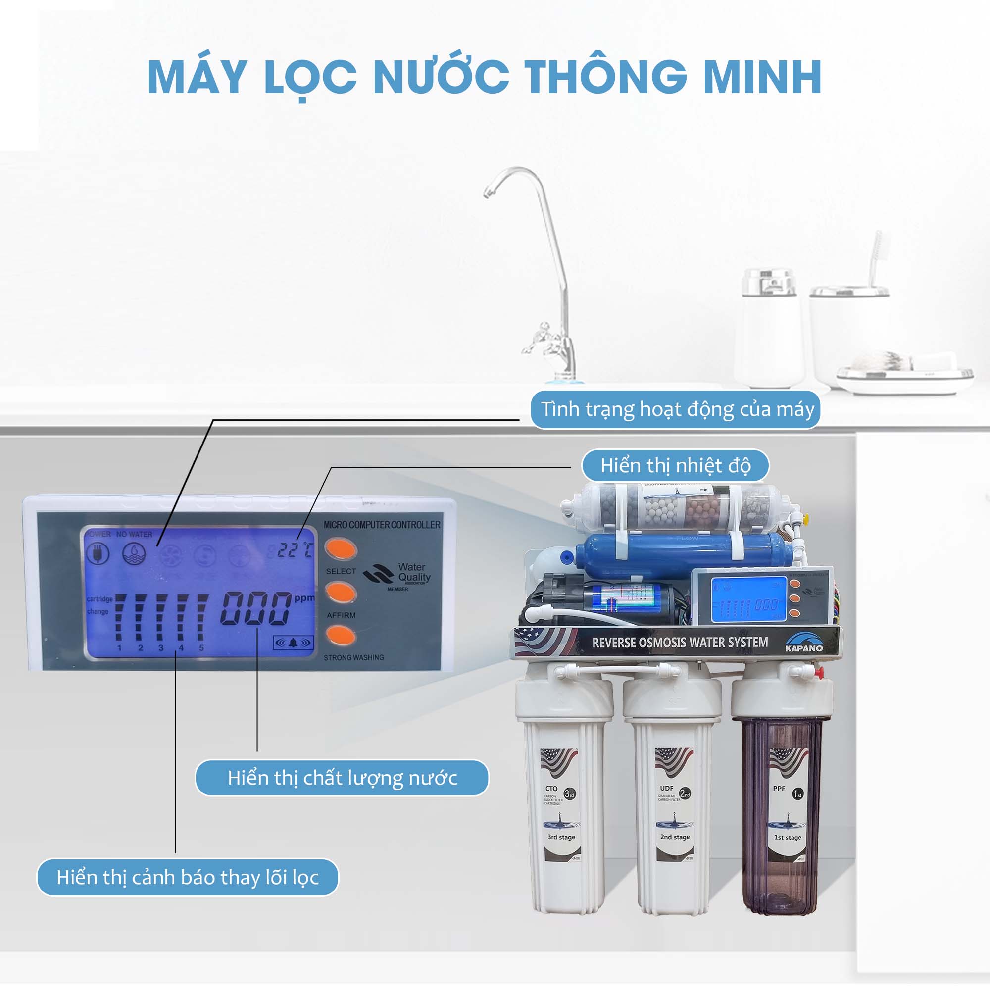 Máy lọc nước RO thông minh Kapano - Hàng chính hãng